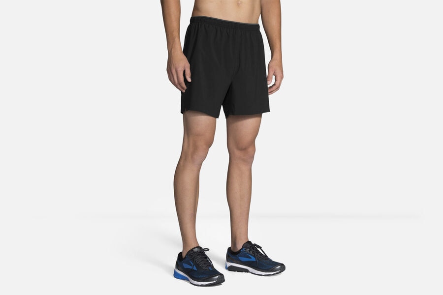 Mens Brooks Go-To 5" Bottoms Black | Clothing 0693-WDVAN